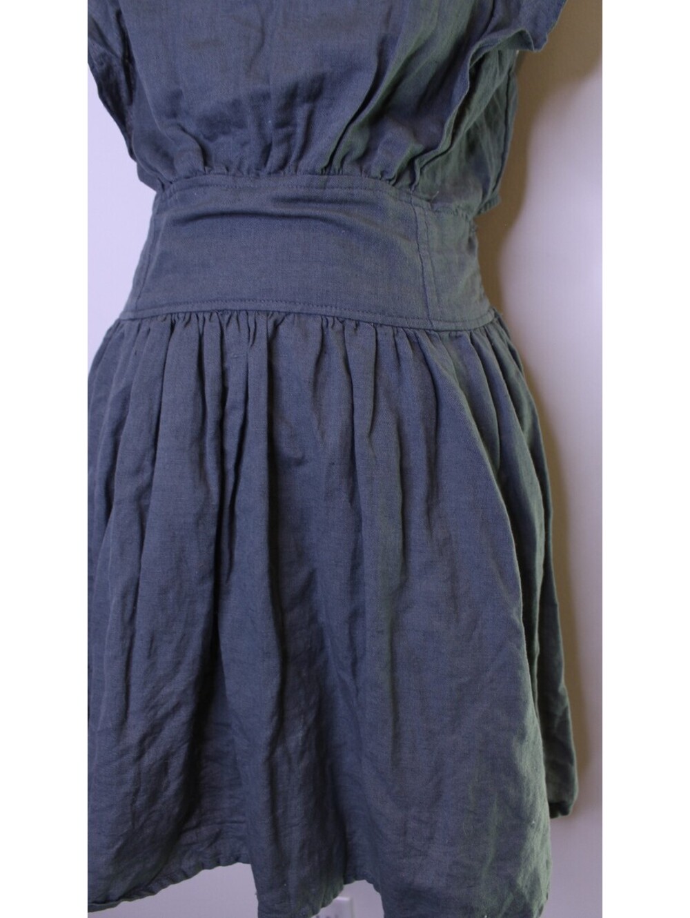 FP Blue/Gray Linen Blend Backless Mini Dress - XS - Picture 3 of 5